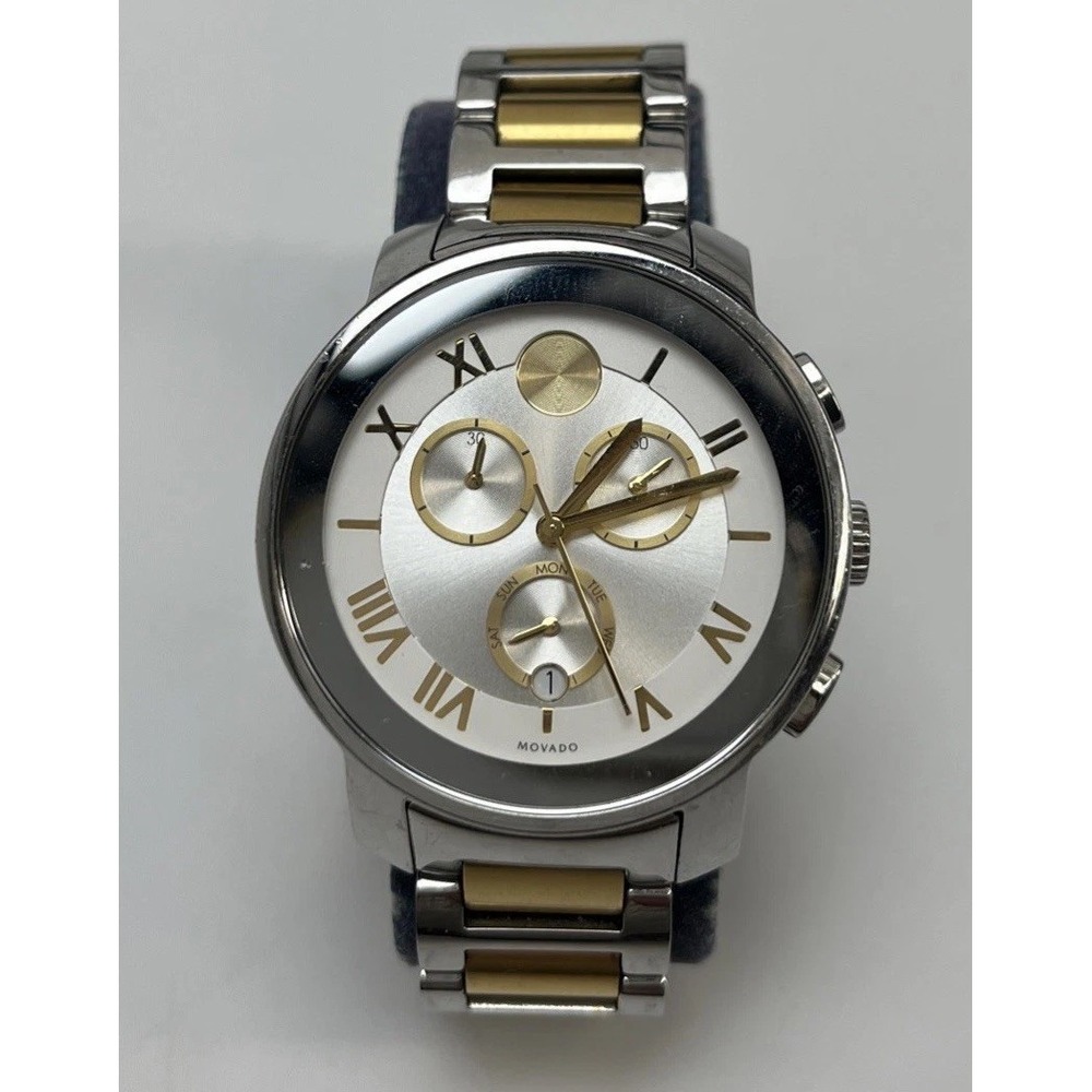 Movado BOLD Luxe Chronograph Watch MB0‎ 1.3.14 6.6103 Swiss Movement 8" READ
